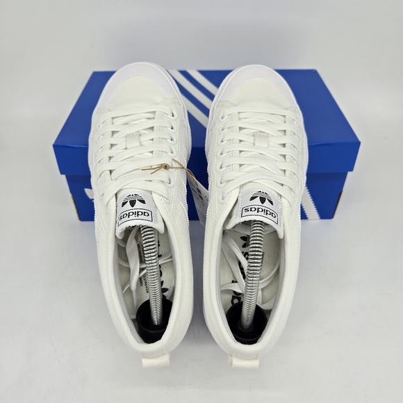 New adidas Nizza Platform Triple White Women's Shoes Size 10 - Picture 5 of 8